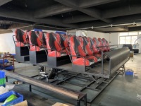 Parque de juegos interior comercial Sistema de cine en movimiento 5D Silla de simulador Parque temático de cine Asientos móviles de 6 ejes con proyector láser