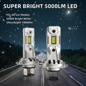 Ampoules de phare LED H7 super lumineuses, taille mini 1:1, phare de voiture sans fil, 6500K blanc froid, système d'éclairage automobile - Product Image 2