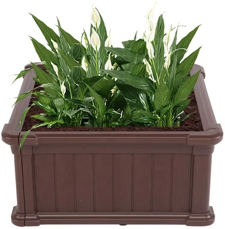 plastic raised large garden bed for vegetable flower planter Garden Bed Herb Patio Gardening