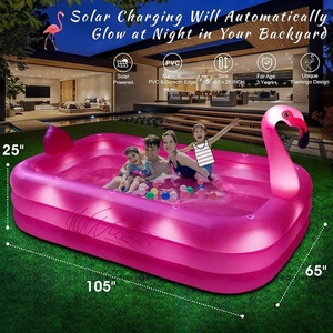 PVC <b>Inflatable</b> New Three-layer Thickened <b>Flamingo</b> Pool 267*165*64 CM Adult <b>Inflatable</b> Pool Solar Powered <b>Flamingo</b> Pool - Product Image 3