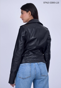 Conjunto de Chaquetas de Mujer 2025, Nueva Moda, Chaqueta de Motociclista de Cuero Sintético Desgastado, Estilo Retro, Manga Larga, Casual, con Cremallera - Product Image 3
