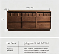 Meuble TV Modulaire Sur Mesure en Bois Massif Noyer Chêne, Buffet de Salon, Console Multimédia