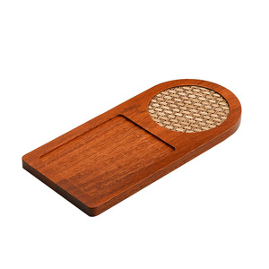 Plateau de service rectangulaire en bambou Mountain Guest avec insert tressé pour thé, café, collations, style simple - Product Image 2