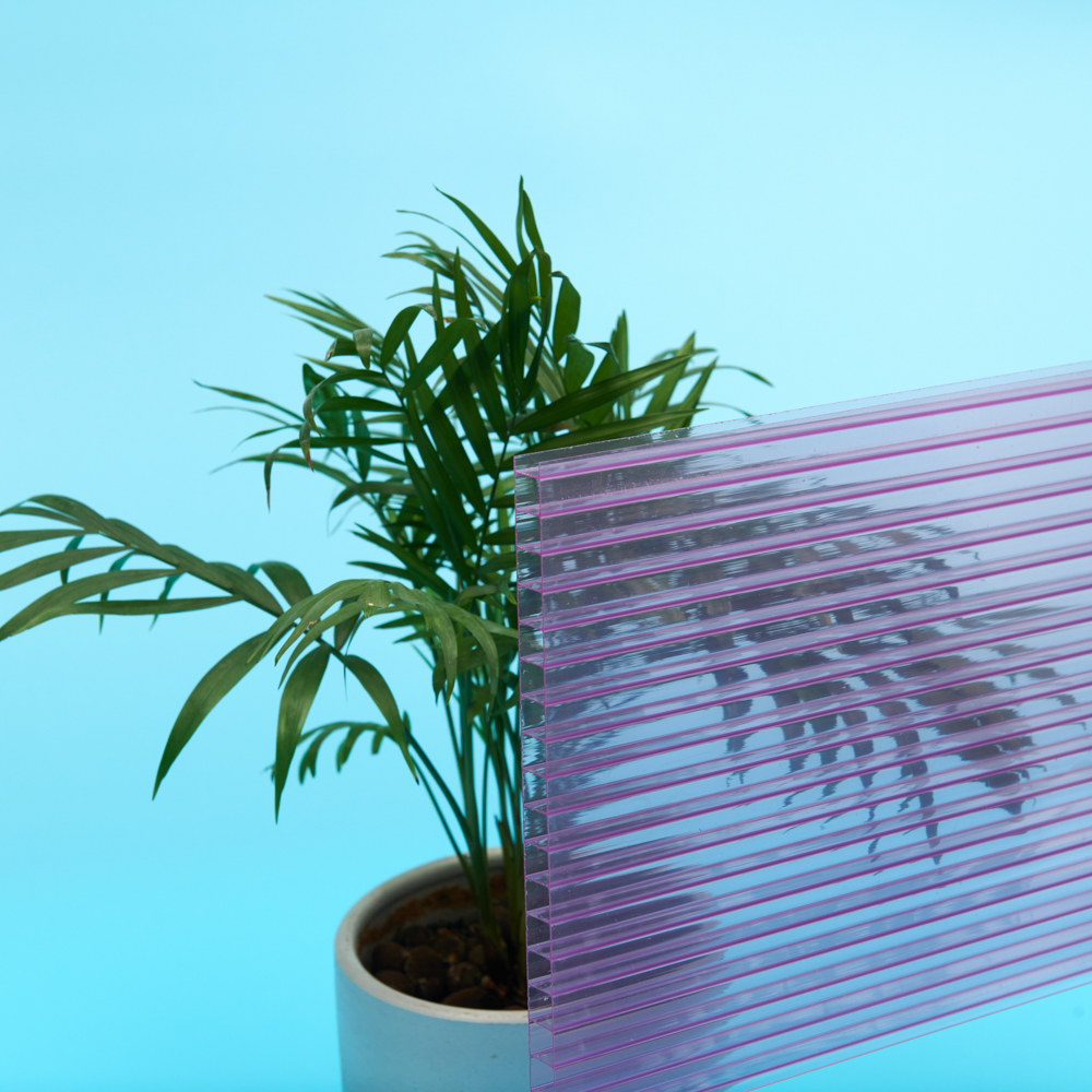 Четырехстенный полый лист из поликарбоната с УФ-покрытием для сельскохозяйственной кровли