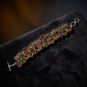 Multi Stone Silver <b>Bracelet</b> 925 Silver <b>Bracelet</b> Hand <b>Bracelet</b> Shiny Gemstone <b>Bracelet</b> - Product Image 2