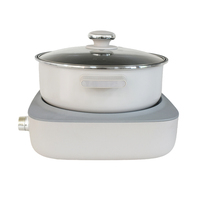 Casserole électrique de cuisine 3,5 L, multifonctionnelle, pour la maison, avec fonctions de cuisson, de bouillie et de friture, et nouvelle conception de poêle électrique