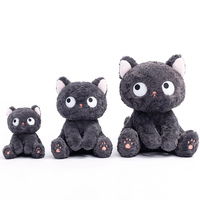Coussin d'oreiller de chat noir personnalisé de haute qualité mignon unisexe animal doux jouet en peluche PP coton remplissage fabriqué de bonnes normes