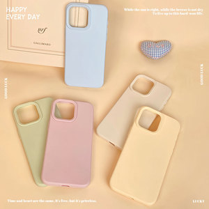 เคสโทรศัพท์ซิลิโคนแบบเต็มตัว สีพื้นด้าน ป้องกันการตกกระแทก สำหรับ iPhone 15 16 Pro 17 - Product Image 4