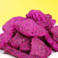 Lekkere knapperige gevriesdroogde rode drakenvrucht plakjes, natuurlijk ongezoet, FD rode pitaya tropische fruitsnack