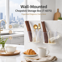 Boîte de rangement murale orange pour couverts, support à baguettes, conteneur de drainage en plastique de qualité alimentaire pour cuisine et maison