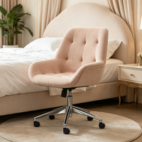 Chaise de bureau pivotante moderne en tissu rembourré, réglable en hauteur, sur roulettes, pour hôtel, appartement, chambre d'hôtes, mobilier de projet
