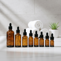 Bouteilles compte-gouttes en verre ambré pour huiles essentielles, 10ml, 20ml, 30ml, 50ml, diffuseur doré, emballage personnalisé avec logo, Guangdong
