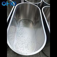 OHO Plus Edition 304 Baignoire ovale en acier inoxydable pour récupération sportive