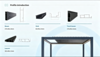 Pavillon moderne en alliage d'aluminium pour terrasse extérieure, auvent pare-soleil intelligent, imperméable, pour villa, jardin, véranda, pavillon de loisirs