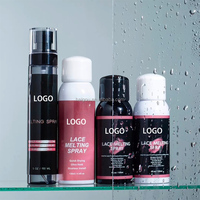Boîtes d'installation de perruques personnalisées avec votre logo, emballage à marque privée, spray teinté imperméable pour dentelle et kit de colle forte pour dentelle