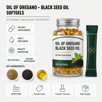 Huile d'origan en capsules à marque privée avec huile de nigelle, pour l'énergie, micro-ingrédients, capsules d'huile d'origan