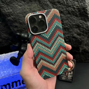 Design Case for iPhone 14/15 Pro Max Classic Kevlar Texture Slim <b>PC</b> Magnetic Cover for iPhone 13 Pro Max 16 Pro - Product Image 5