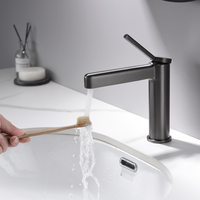 Robinet de lavabo en laiton, mitigeur monocommande eau chaude et froide, finition chromée moderne pour lavabo de salle de bain