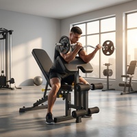 Banco de Entrenamiento de Diseño Estético Premium con un Elegante Perfil Moderno y Estación de Entrenamiento Multifuncional Integrada