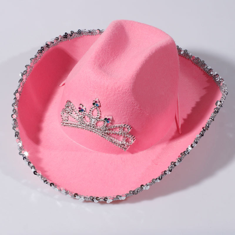 Crown Pink Cowgirl Hat - Blinking Cowgirl Accessories display picture 1