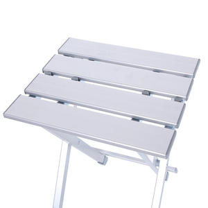 Mesa Plegable Portátil para Exteriores de Aleación de Aluminio 26x28x40, Diseño Minimalista Blanco, Plegable para Viajes, Pesca, Ocio y Uso Doméstico - Product Image 4