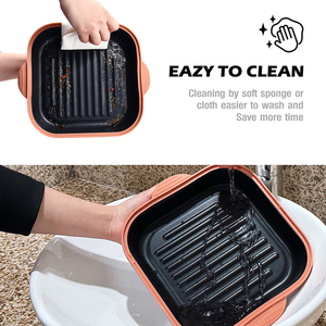 <strong>Microwave</strong> <strong>Grill</strong> Pan with Glass Lid for Grilling Roasts and Sandwiches Baking Dishes Pans - Product Image 6