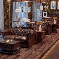Ensemble de mobilier commercial OEM ODM en cuir tendance pour bars, discothèques, KTV, bistrots et clubs : canapé, fauteuil, table et chaises de salle à manger
