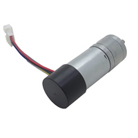 Motor Gear PMDC 24V 25mm 400RPM dengan Magnet Permanen, Encoder Hall 12V 370, Dudukan Flens, 10W 25GA370, Dilengkapi Pelindung Debu