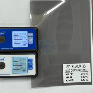 Film teinté pour vitres SD-BLACK 35 Nano Coating anti-rayures, protection UV, couleur personnalisée, <span class=keywords><strong>prix</strong></span> usine. - Product Image 2