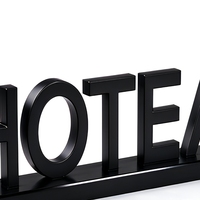 Plaque de signalisation 3D en acrylique noir massif découpée au laser, bloc de lettres en plexiglas, logo de marque pour comptoir de magasin, présentoir de table
