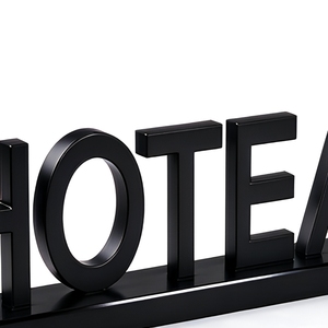 Plaque de signalisation 3D en acrylique noir massif découpée au laser, bloc de lettres en plexiglas, logo de marque pour comptoir de magasin, présentoir de table - Product Image 4
