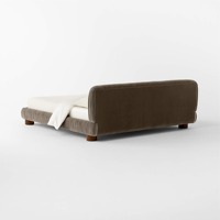 Lit moderne de haute qualité, meuble avec cadre en bois massif, lit queen size