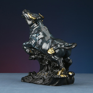 Figura de Toro de Cobre con Diseño de Grietas de Hielo, Decoración Feng Shui para el Hogar u Oficina, Pieza Única, Regalo de Año Nuevo Chino - Product Image 3