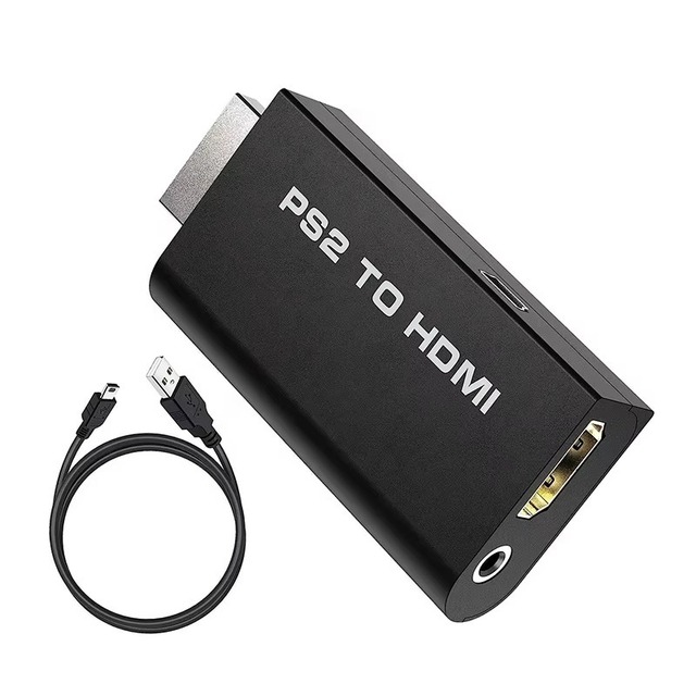 PS2 to HDTV Converter for PS2 to TV Monitor Game Console with Charge Cable HD Audio and Video Adapter