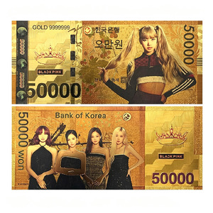 Banconota da Collezione Placcata in <span class=keywords><strong>Oro</strong></span> 24K con 4 Design del <span class=keywords><strong>Gruppo</strong></span> K-Pop KR, Vendite Calde 2026 - Product Image 3