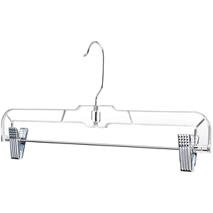 Bán Buôn 14 Inch Rõ Ràng Nhựa Xoay Quần Áo Móc Treo Với Kim Loại Clip Cho Quần, Quần Nhựa Móc Treo Quần - Product Image 1