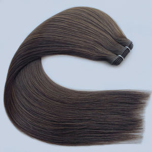 Extension Cinesi Vergini a Trama Piatta, Aspetto <span class=keywords><strong>Naturale</strong></span>, Lunga Durata, Volume Duraturo, Doppio Filamento, Colore Marrone Bellissimo, 14-24 Pollici - Product Image 2