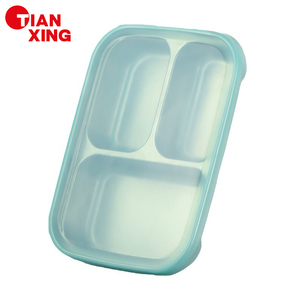 TIANXING Factory Direct Bandeja de comida de <span class=keywords><strong>3</strong></span> compartimentos SUS Bandeja de acero inoxidable para servir alimentos con tapas - Product Image 6