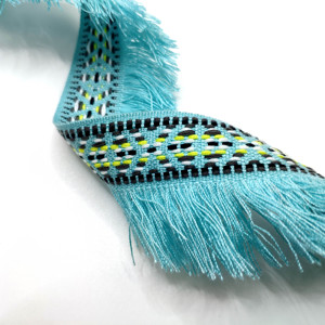 Tùy Chỉnh Bền Đầy Màu Sắc Hai Mặt Jacquard Băng 100% Polypropylene Tua Jacquard Vải - Product Image 3