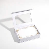 Boîte-cadeau en carton blanc personnalisé fermeture magnétique avec fenêtre en PVC transparent impression en relief manipulé presse sur l'emballage de faux ongles