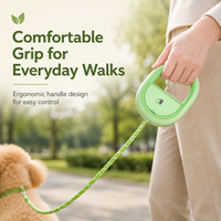 Nouvelle laisse pour chat et chien en ABS souple, avec distributeur de sacs à déjections prêt à l'emploi, anti-traction, simple et tendance, pour chiens de petite et moyenne taille