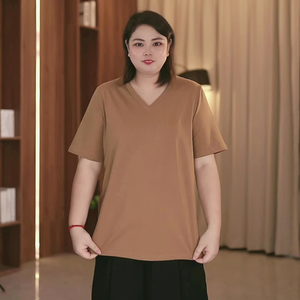 เสื้อยืดคอกว้างผู้หญิง ผ้าฝ้าย เสื้อออกกำลังกายสำหรับผู้หญิง พร้อมโลโก้สั่งทำ เสื้อยืดผู้หญิง 2026 พรีเมียม เนื้อผ้านุ่ม ระบายอากาศได้ดี - Product Image 5