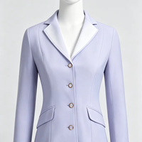 Blazer personnalisé pour femmes à revers crantés et boutonnage, design à fermeture ouverte, équipement d'équitation personnalisé, vêtements équestres