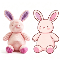 Adorable lapin en peluche fait main au crochet, figurine animale en tricot doux personnalisée, jouet en peluche sur mesure en gros