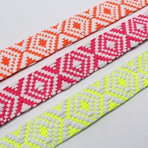 Custom fluorescent green herringbone nylon webbing woven for bag strap webbing