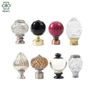 Cheap Design <strong>Curtain</strong> Rod Set Glass Crystal Finials Fancy <strong>Curtain</strong> <strong>Pole</strong> <strong>Ends</strong> Cover Decorative Crystal Ball <strong>Curtain</strong> Rod Finials - Product Image 6