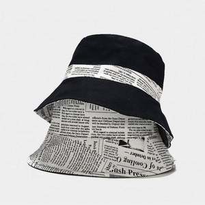 Nouveau Chapeau Bob Réversible Printemps-Été 2025 pour Femme, Style Rétro Décontracté avec Imprimé Journal, Protection Solaire Extérieure - Product Image 1