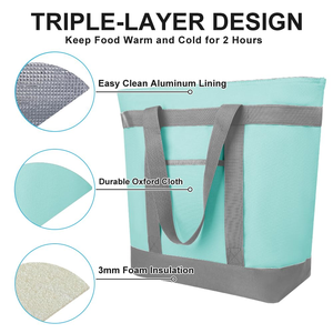 Sac isotherme réutilisable personnalisé pour courses, plage, pique-nique, traiteur, livraison <span class=keywords><strong>de</strong></span> pizzas et <span class=keywords><strong>de</strong></span> repas, avec <span class=keywords><strong>poche</strong></span> - Product Image 6