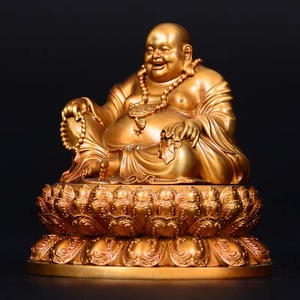 Su misura in ottone tradizionale Feng Shui che ride statua di <span class=keywords><strong>Buddha</strong></span> dio della ricchezza per la fortuna e la felicità - Product Image 6