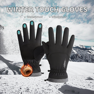 Men Women Winter Leather <b>Gloves</b> Touch Screen <b>Glove</b> Cold Weather Warm Waterproof Snowboarding Workout Running - Product Image 2